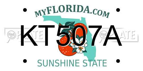 KT507A Florida License Plate