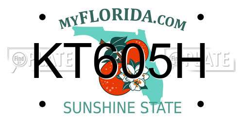 KT605H Florida License Plate