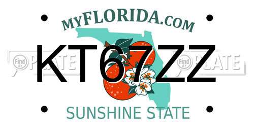 KT67ZZ Florida License Plate