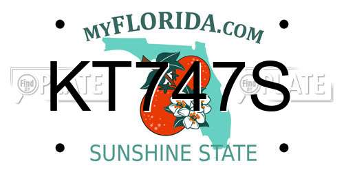 KT747S Florida License Plate