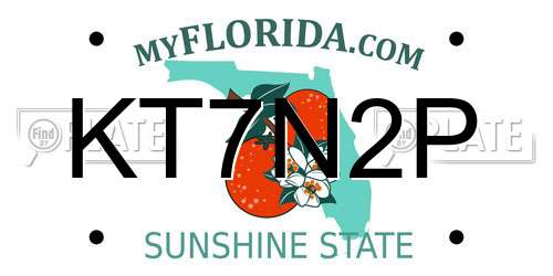 KT7N2P Florida License Plate