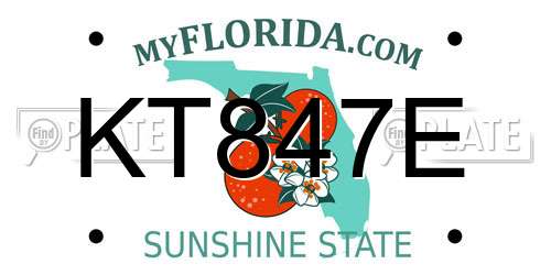KT847E Florida License Plate