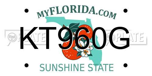 KT960G Florida License Plate