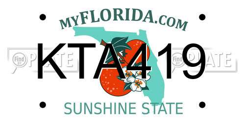 KTA419 Florida License Plate