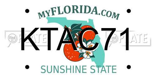 KTAC71 Florida License Plate