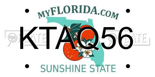 KTAQ56 Florida License Plate