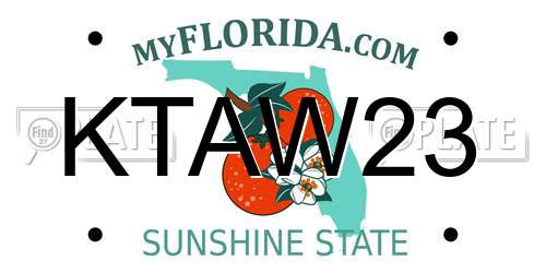 KTAW23 Florida License Plate