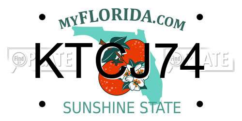 KTCJ74 Florida License Plate