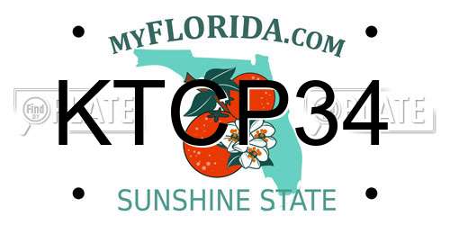 KTCP34 Florida License Plate