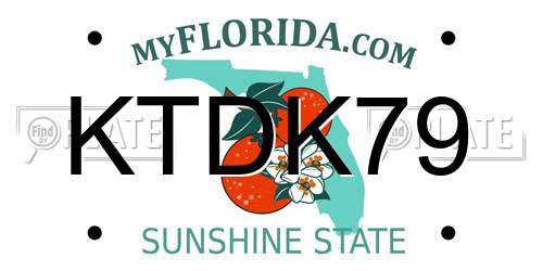 KTDK79 Florida License Plate