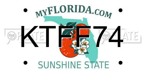 KTFF74 Florida License Plate