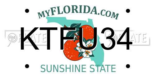 KTFU34 Florida License Plate