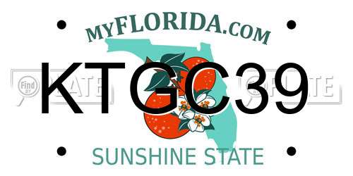 KTGC39 Florida License Plate