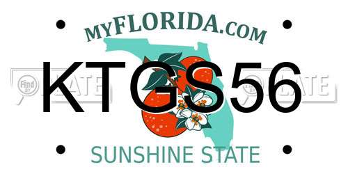 KTGS56 Florida License Plate