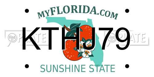KTHJ79 Florida License Plate