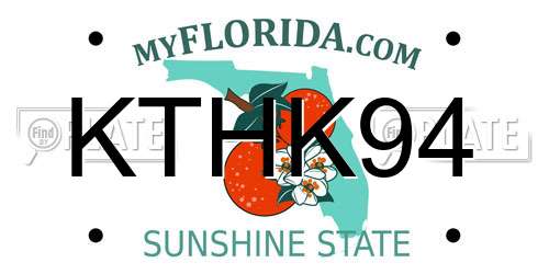 KTHK94 Florida License Plate