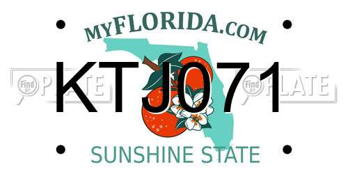 KTJ071 Florida License Plate