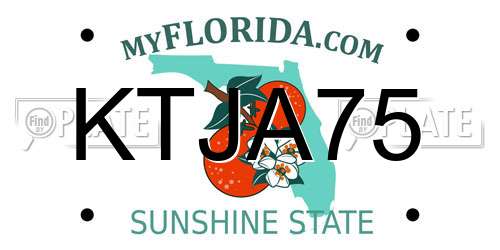 KTJA75 Florida License Plate