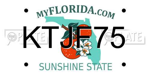 KTJF75 Florida License Plate