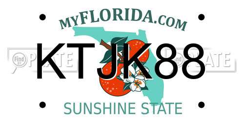 KTJK88 Florida License Plate