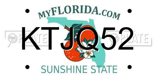 KTJQ52 Florida License Plate