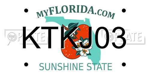 KTKJ03 Florida License Plate
