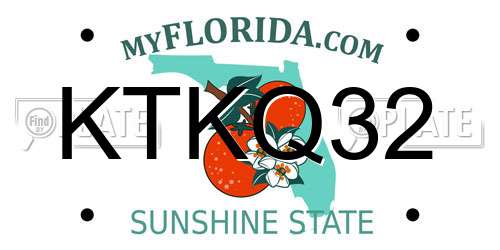 KTKQ32 Florida License Plate