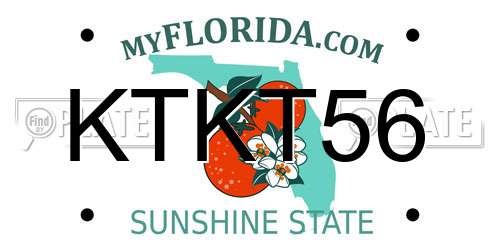 KTKT56 Florida License Plate