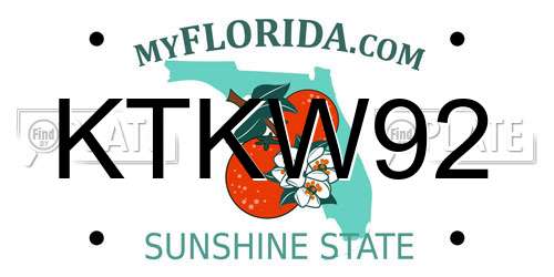 KTKW92 Florida License Plate