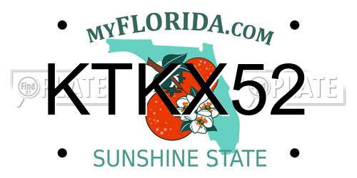 KTKX52 Florida License Plate