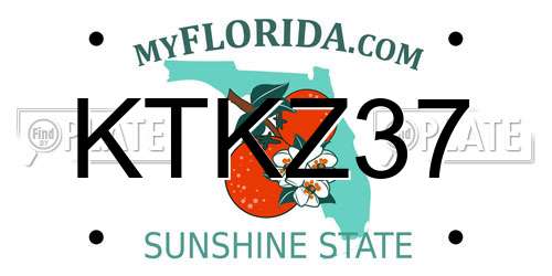 KTKZ37 Florida License Plate