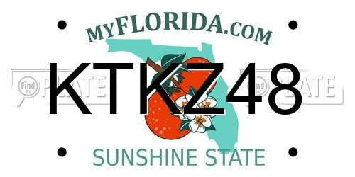 KTKZ48 Florida License Plate