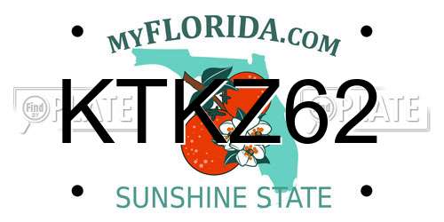KTKZ62 Florida License Plate