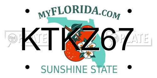 KTKZ67 Florida License Plate