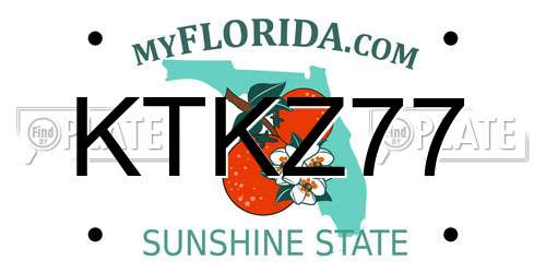 KTKZ77 Florida License Plate
