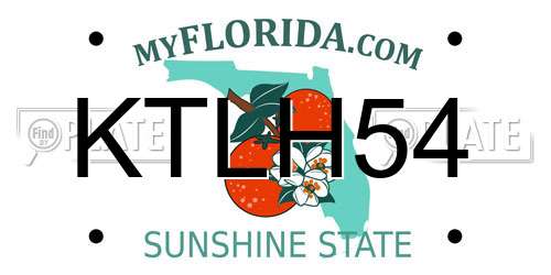 KTLH54 Florida License Plate