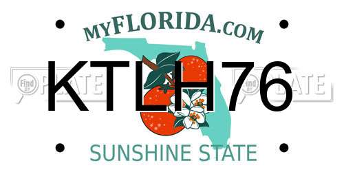 KTLH76 Florida License Plate