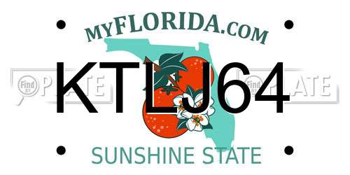 KTLJ64 Florida License Plate