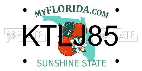KTLJ85 Florida License Plate