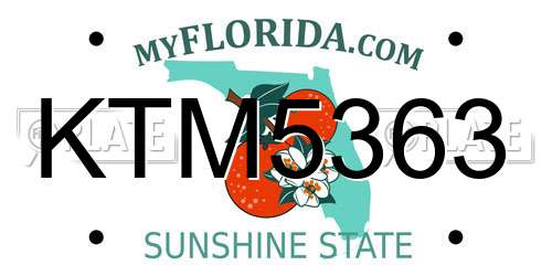 KTM5363 Florida License Plate