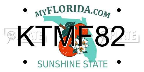 KTMF82 Florida License Plate