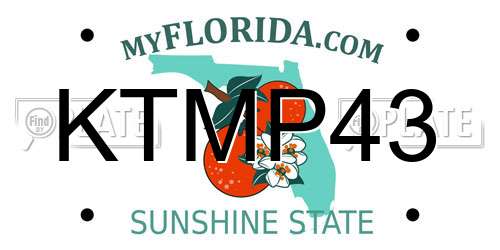 KTMP43 Florida License Plate
