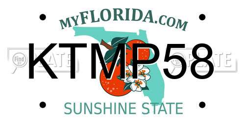 KTMP58 Florida License Plate