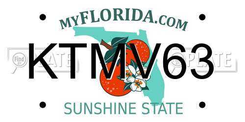 KTMV63 Florida License Plate