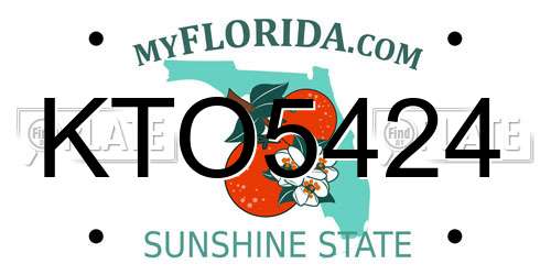 KTO5424 Florida License Plate