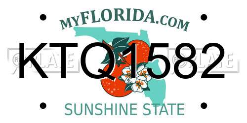 KTQ1582 Florida License Plate