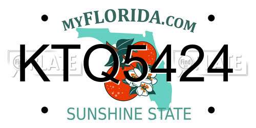 KTQ5424 Florida License Plate