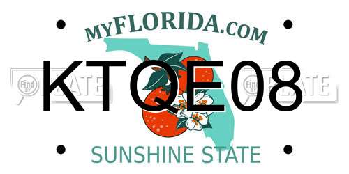 KTQE08 Florida License Plate