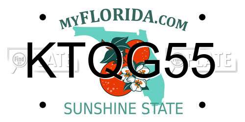 KTQG55 Florida License Plate