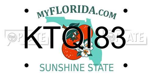 KTQI83 Florida License Plate